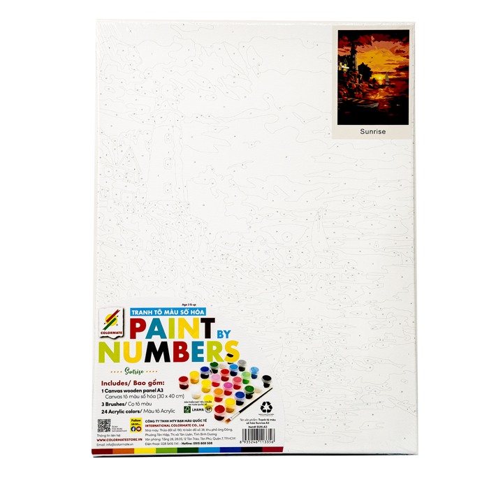 Tranh Tô Màu Số Hoá SUNRISE A3 – Colormate Art & Craft