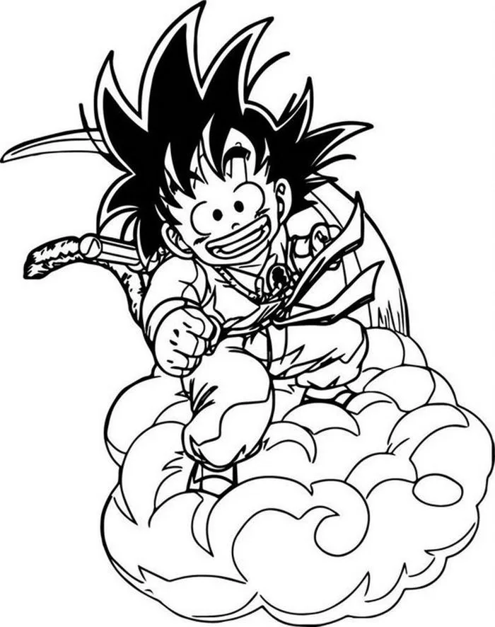 Bộ tranh tô màu Songoku cho bé đẹp, sắc nét, tải miễn phí