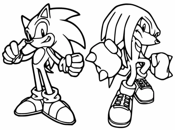 Tô màu Sonic và Knuckles - Trang Tô Màu Cho Bé