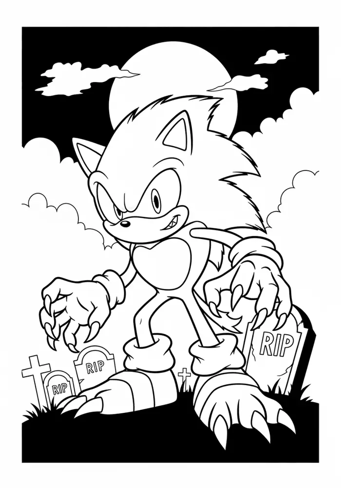 Tải ngay tranh tô màu Sonic dành cho bé mê hành động