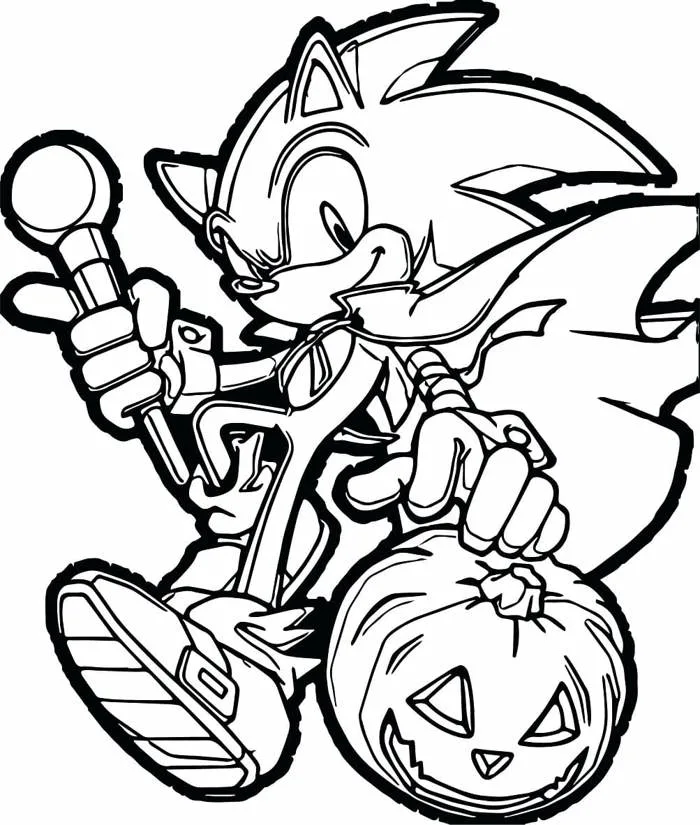 Tô màu Sonic Và Quả Bí Ngô - Trang Tô Màu Cho Bé