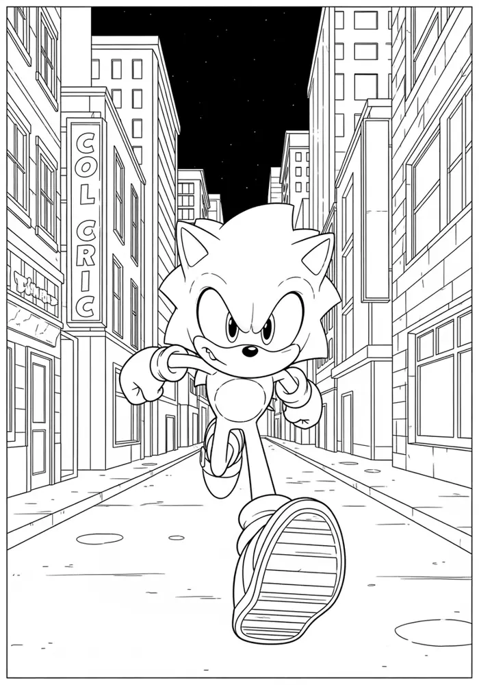 Tải ngay tranh tô màu Sonic dành cho bé mê hành động