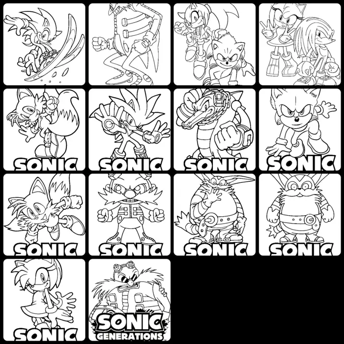 Tranh tô màu cho bé 30 tranh chủ đề hoạt hình Sonic. Giấy 250g tô chì sáp  dạ màu nước... các khổ A4-A5. Giấy 250G Cho Trẻ Em Từ 2 Đến 6