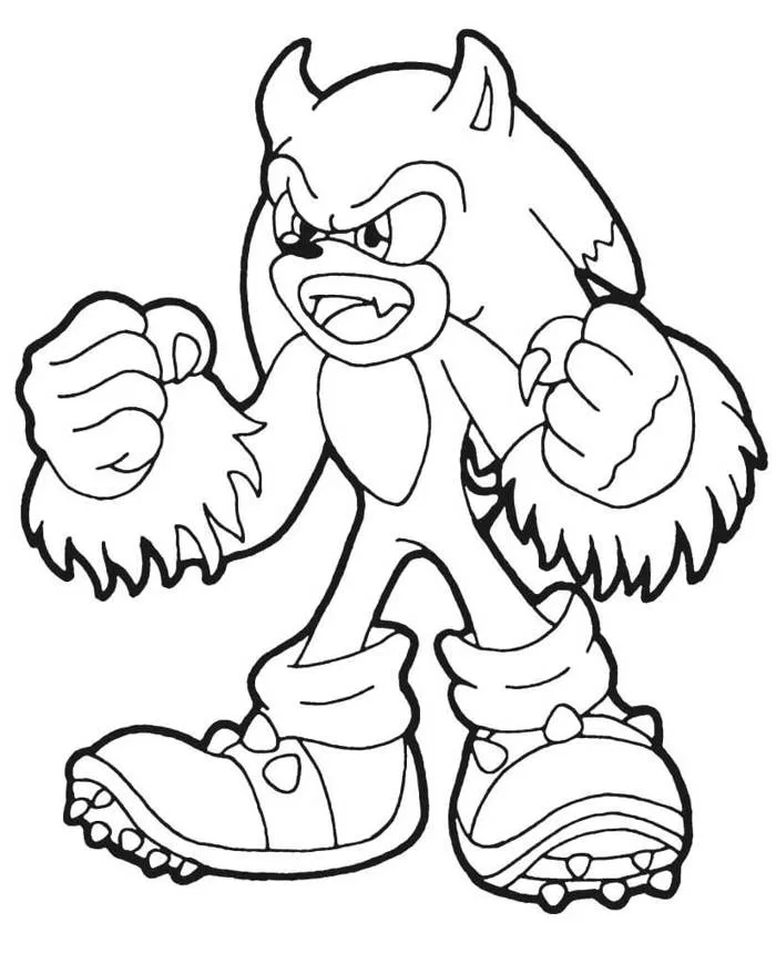 Tranh cho bé tô màu sonic người sói « in trực tiếp, có tô màu online
