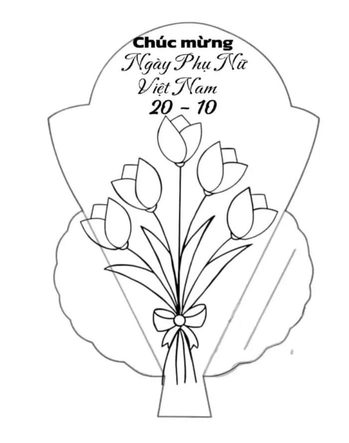 Tranh tô màu Hoa tặng bà tặng mẹ ngày 20/10