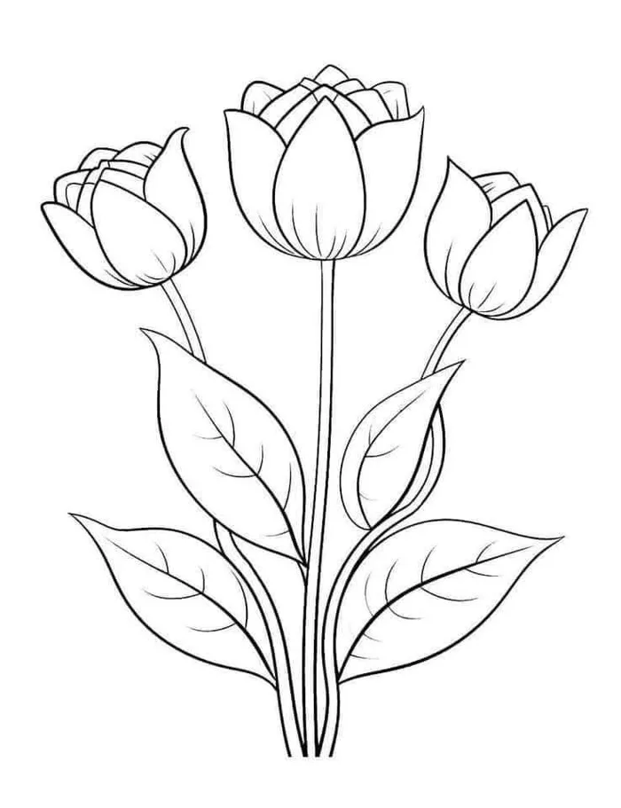 Tranh tô màu bó hoa tặng bà, mẹ ngày 8/3