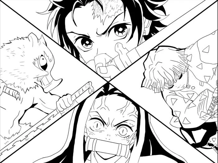 Tao vẽ tranh tô màu Diệt Quỷ rồi nha! : r/DemonSlayerAnime
