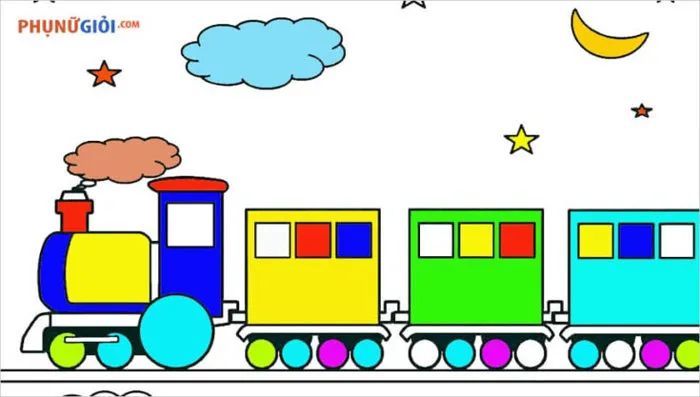Tranh tô màu tàu hoả đẹp, sinh động nhất cho các bé | Tàu hỏa, Giao