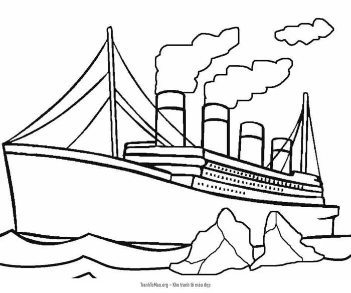Tải tranh tô màu Tàu Titanic Trên Biển