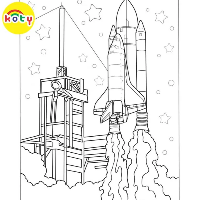 Bộ 30 tranh tô màu TÊN LỬA ROCKET, tranh tô màu A4, A5 tàu vũ trụ, hình tô  màu dành cho trẻ em - Vetranhtomau.com