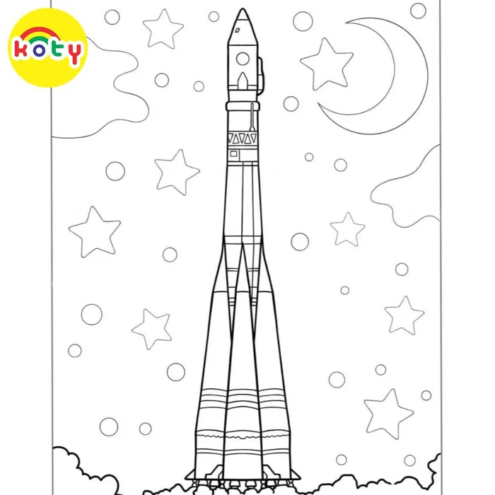 Bộ 30 tranh tô màu TÊN LỬA ROCKET, tranh tô màu A4, A5 tàu vũ trụ, hình tô  màu dành cho trẻ em - Vetranhtomau.com