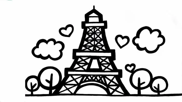 Tô Màu Tháp Eiffel - Tranh Tô Màu Cho Bé
