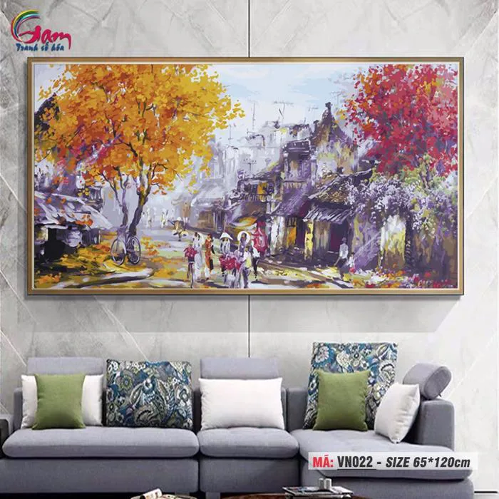 Tranh tô màu theo số Gam VN022 khổ lớn 65x120cm KHÔNG KHUNG