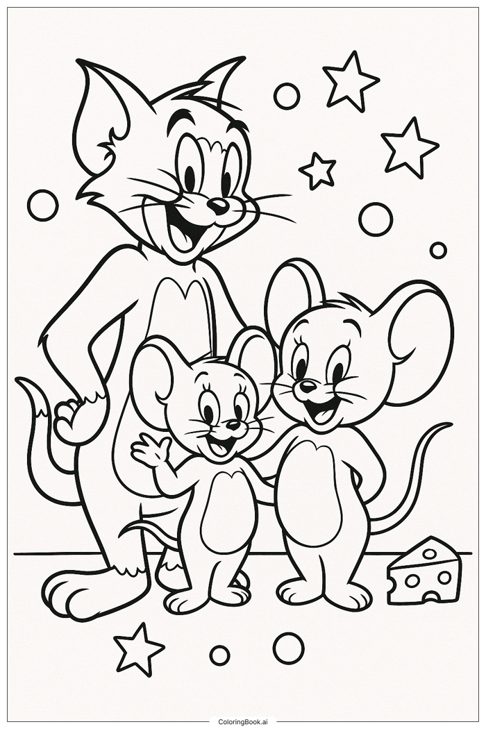 50 trang tô màu Tom And Jerry (PDF và PNG miễn phí)