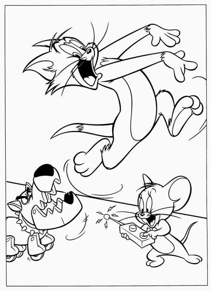 Bộ sưu tập tranh tô màu Tom và Jerry siêu lầy lội và hài hước cho bé