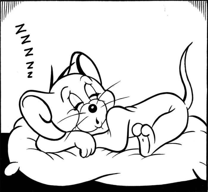 Hình vẽ đơn giản để vẽ Tom và Jerry 50