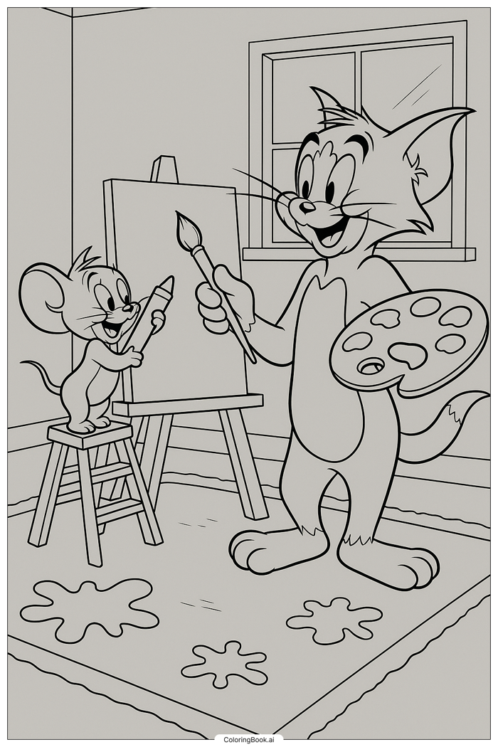 50 trang tô màu Tom And Jerry (PDF và PNG miễn phí)