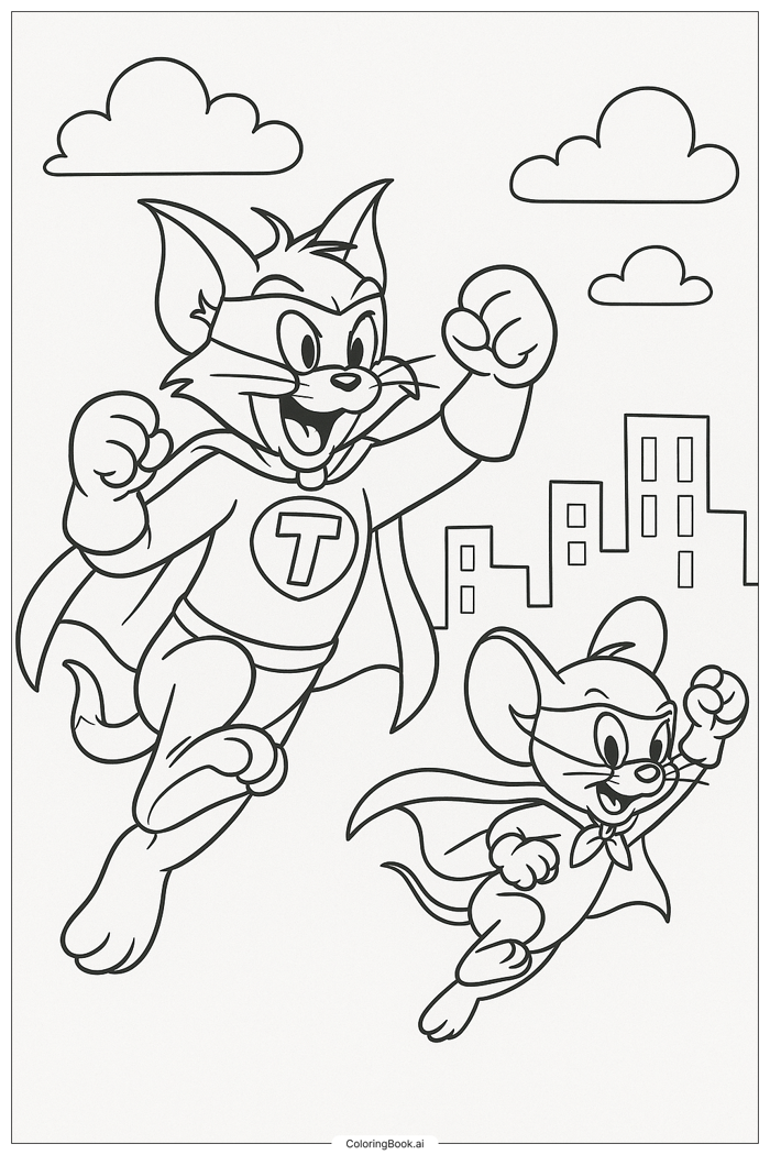 50 trang tô màu Tom And Jerry (PDF và PNG miễn phí)