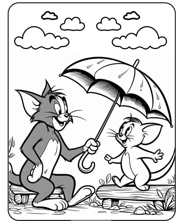 Tranh tô màu ''Tom và Jerry'' tinh nghịch, bé mầm non thỏa thích tạo ra bức  tranh vui nhộn