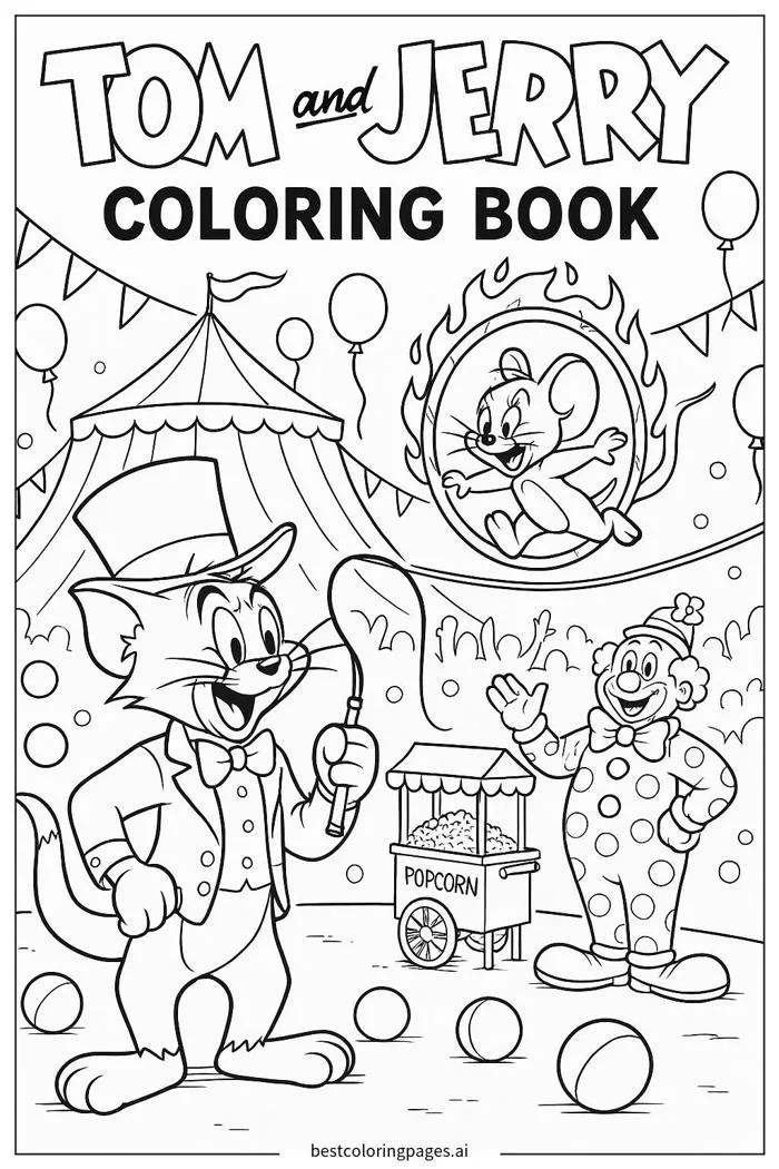77 trang tô màu Tranh tô màu Tom và Jerry (PDF và PNG miễn phí để in)