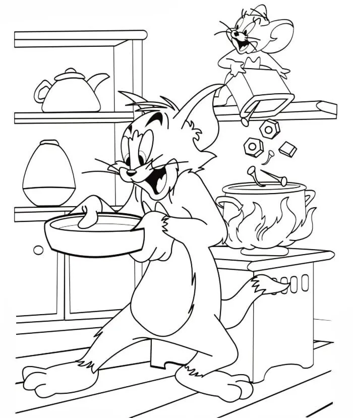 Tranh tô màu ''Tom và Jerry'' tinh nghịch, bé mầm non thỏa thích tạo ra bức  tranh vui nhộn