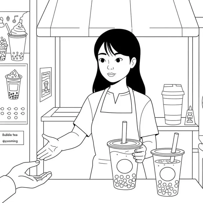 Tuyển tập tranh tô màu trà sữa siêu dễ thương cho bé