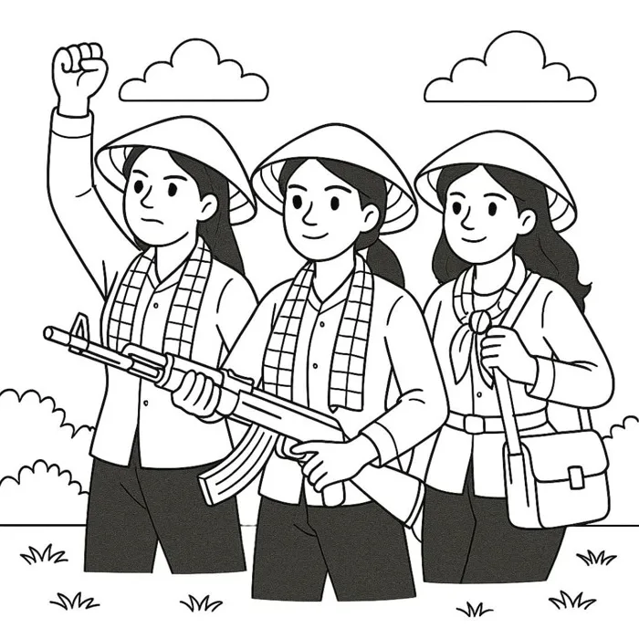 🎨 Tranh tô màu cho bé – Chủ đề Giải phóng miền Nam 30/4 🇻🇳 🎨 Tranh tô màu cho bé – Chủ đề Giải phóng miền Nam 30/4 🇻🇳