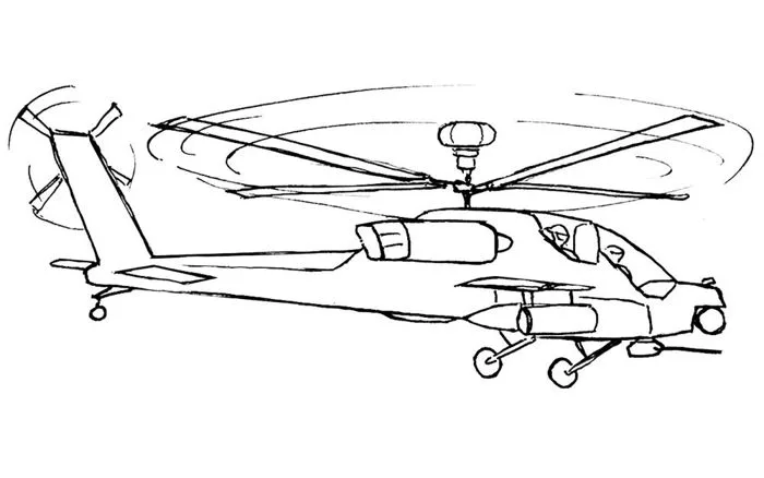 Trực Thăng Tấn Công Apache | trang tô màu miễn phí để in
