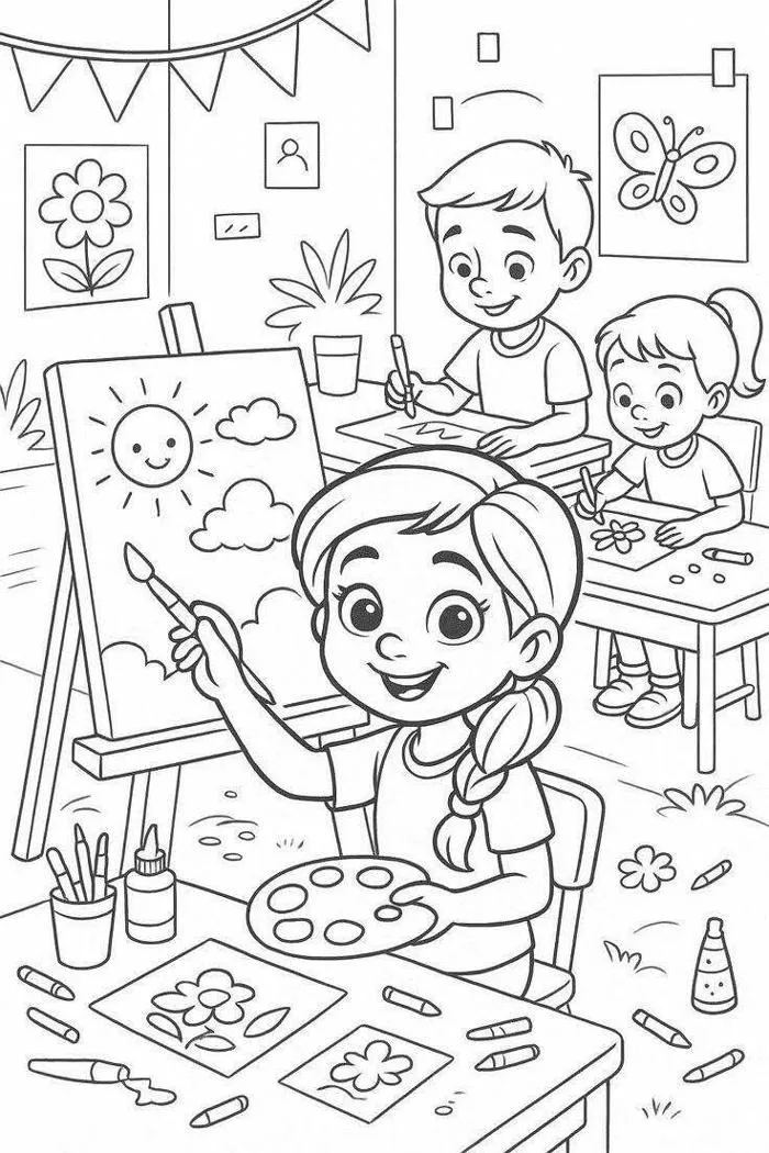 Tranh tô màu trường học, giúp bé hào hứng làm quen năm học mới Tranh tô màu trường học, giúp bé hào hứng làm quen năm học mới