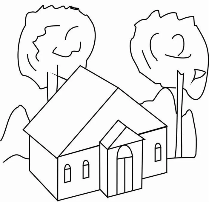 Tranh tô màu ngôi trường mầm non
