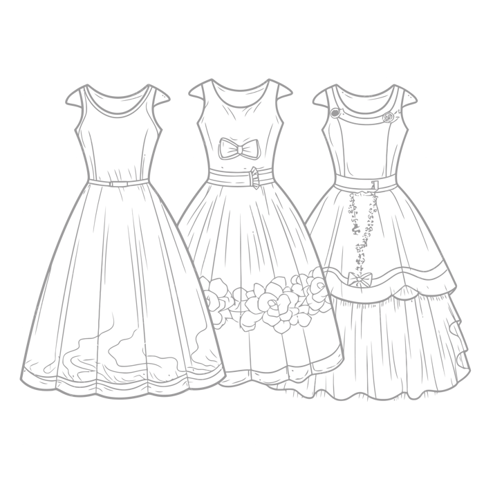 Hình ảnh Trang Màu Trang Phục Của Ba Cô Gái Phác Thảo Bản Vẽ Phác Thảo  Vectơ PNG , Vẽ Váy Cưới, Váy Cưới Phác Thảo, Tranh Tô Màu Váy Cưới PNG