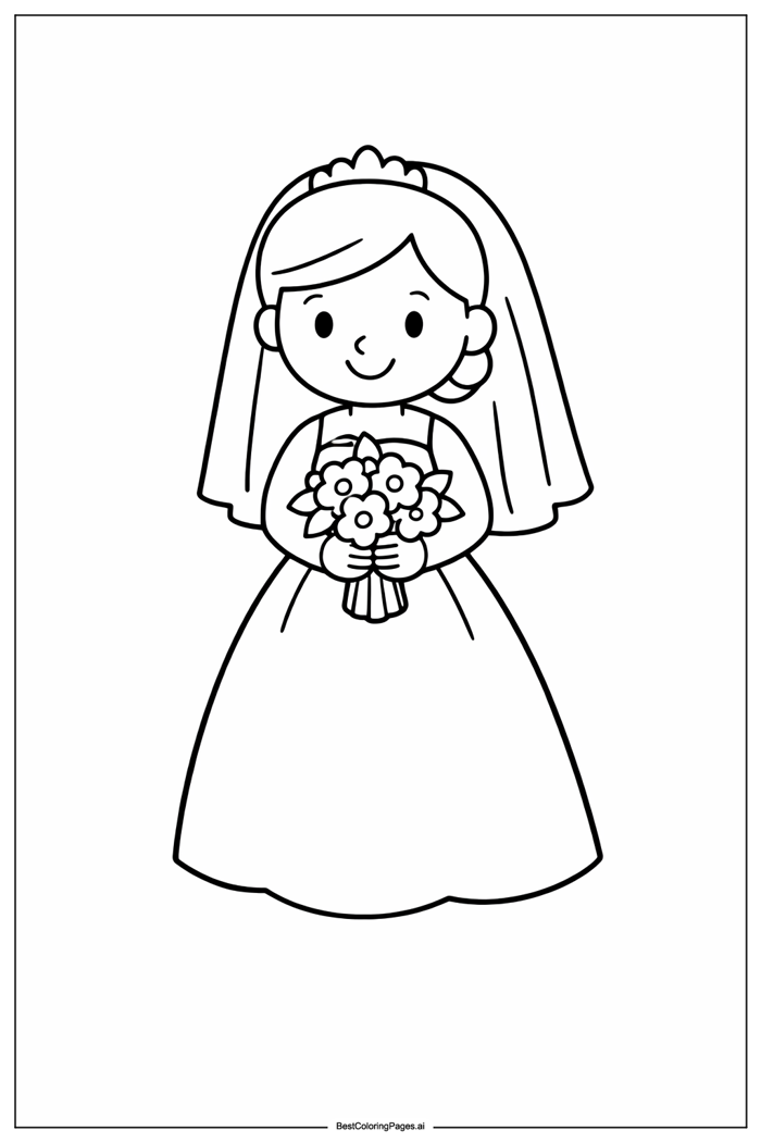 35 trang tô màu Tranh tô màu Đám cưới (PDF và PNG miễn phí để in)