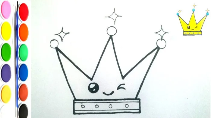 Dạy bé từng bước vẽ vương miện dễ thương đơn giản /How to draw a cute crown