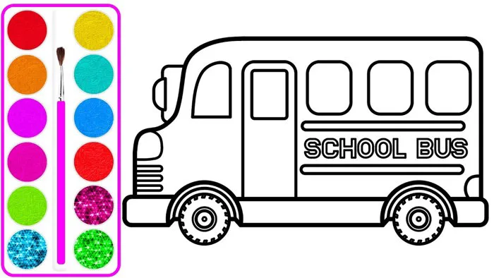 Xe buýt đồ chơi cho bé vẽ và tô màu | Dạy bé vẽ | Dạy bé tô màu | Toy Bus  Drawing and Coloring