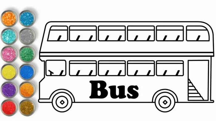 How to Draw a School Bus ♥ drawing for Kids ♥ vẽ xe buýt 2 tầng cho bé