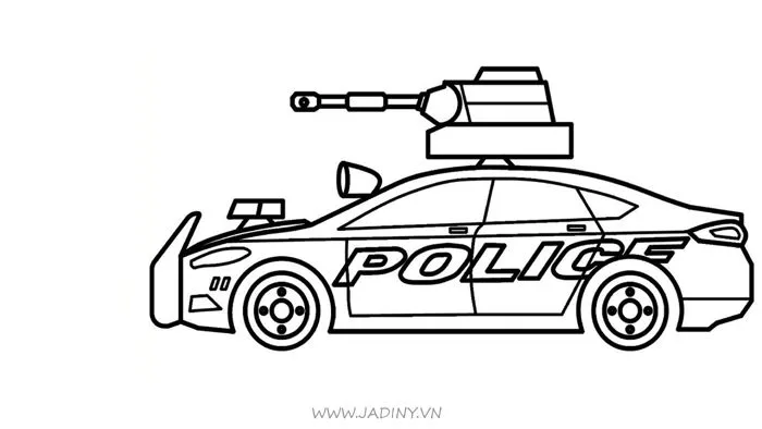 50 tranh tô màu ô tô cảnh sát giúp bé tập tô màu – Jadiny