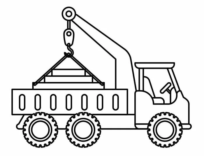 Tô màu Xe Cần Cẩu Xây Dựng - Trang Tô Màu Cho Bé