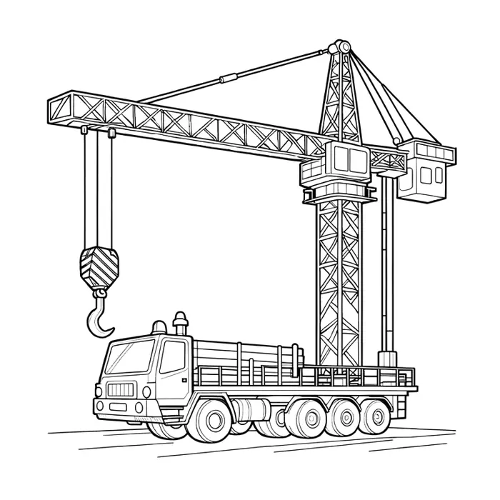 Bộ tranh tô màu xe cẩu độc đáo cho trẻ thỏa sức khám phá