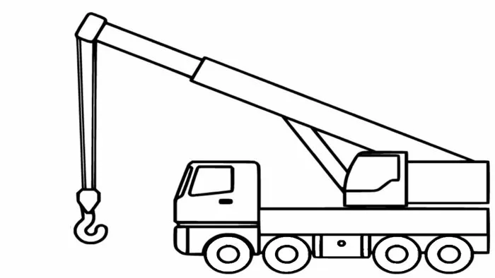 Tranh tô màu xe cần cẩu