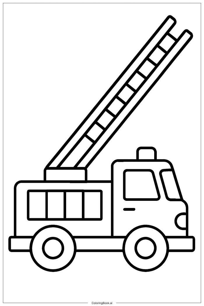 Trang Tô Màu Xe chữa cháy trang trí bằng cờ (Có thể In Miễn Phí dưới định  dạng PDF & PNG)