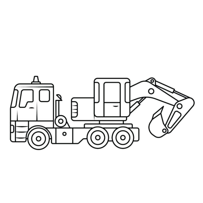 Tranh tô màu máy xúc cho bé: Khám Phá Thế Giới Xây Dựng - Tô màu trực tuyến