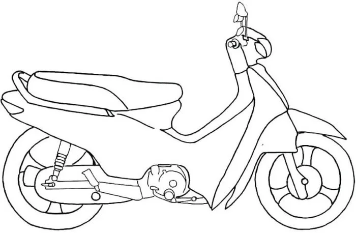 Tranh tô màu xe máy đẹp nhất dành cho bé yêu tập tô | Scooter clipart