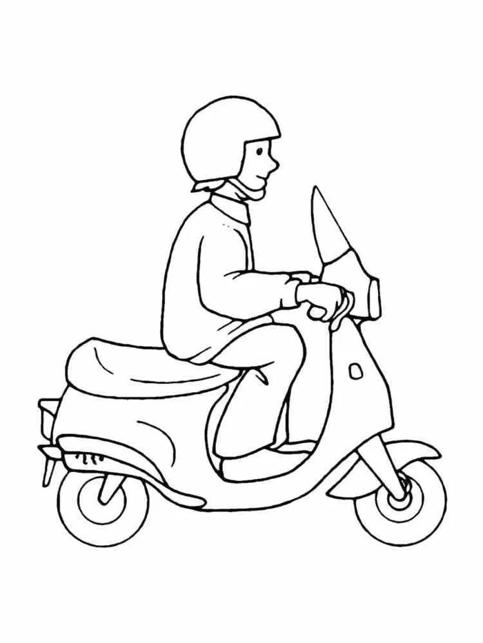 Tô màu Đi Xe Gắn Máy - Trang Tô Màu Cho Bé