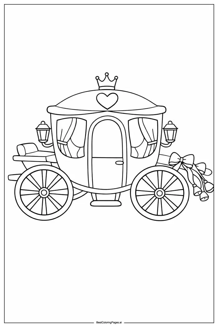 Cỗ xe ngựa đám cưới Trang tô màu - In miễn phí | BestColoringPages AI