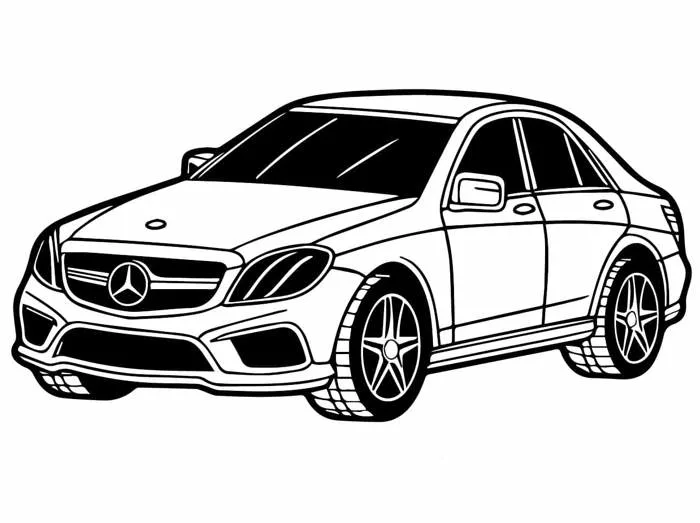 Tô Màu Xe Mercedes - Tranh Tô Màu Cho Bé