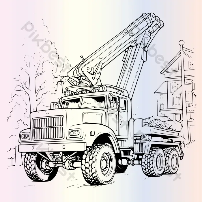 Tải miễn phí Tranh Tô Màu Xe Kỹ Thuật Xe Tải Cho Bé Công cụ đồ họa | EPS  chuyên nghiệp - Pikbest