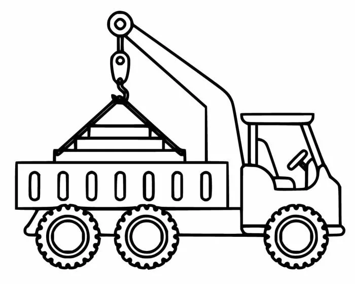 Tô Màu Xe Cần Cẩu - Tranh Tô Màu Cho Bé
