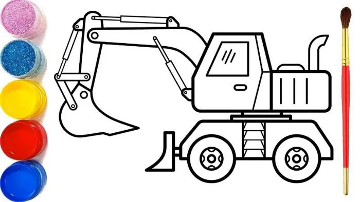 Tranh tô màu máy xúc – Giúp bé phát triển toàn diện
