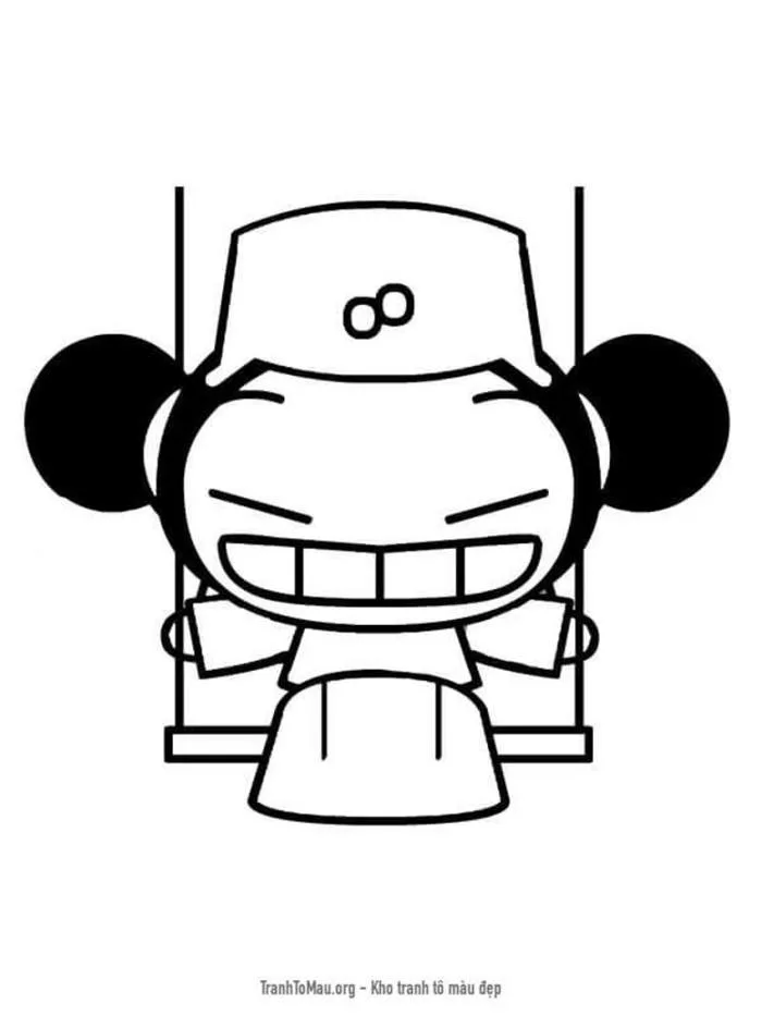Tải tranh tô màu Pucca Trên Xích Đu