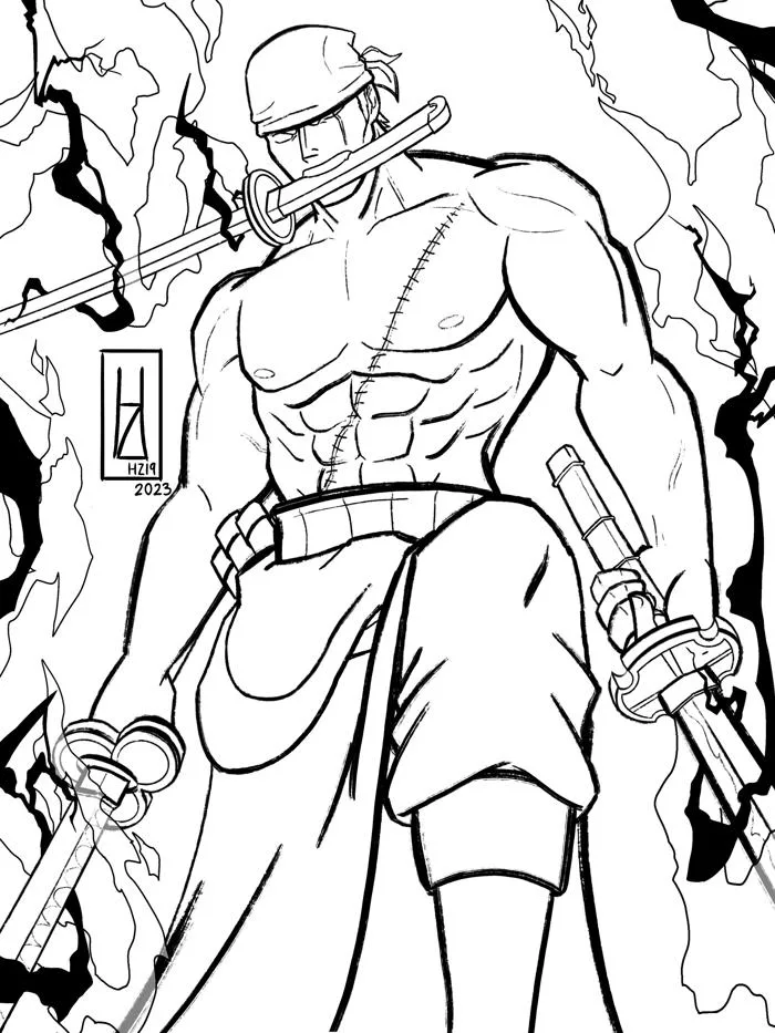 Tranh vẽ Roronoa Zoro của mình, các bạn thấy sao? (instagram: @hz19art) :  r/OnePiece